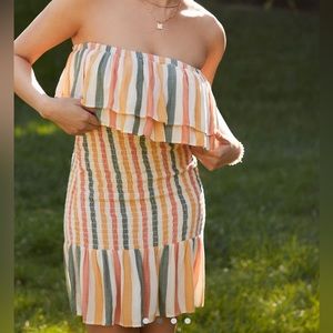 NWT ANTHROPOLOGIE Strapless Smocked Dress